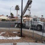 Digger Derrick installed composite light pole
